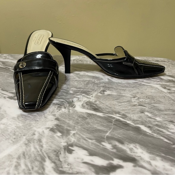 Coach Camryn Black Heel Shoes Size 8.5 Made In Italy Formal Party Cocktail - Picture 11 of 14